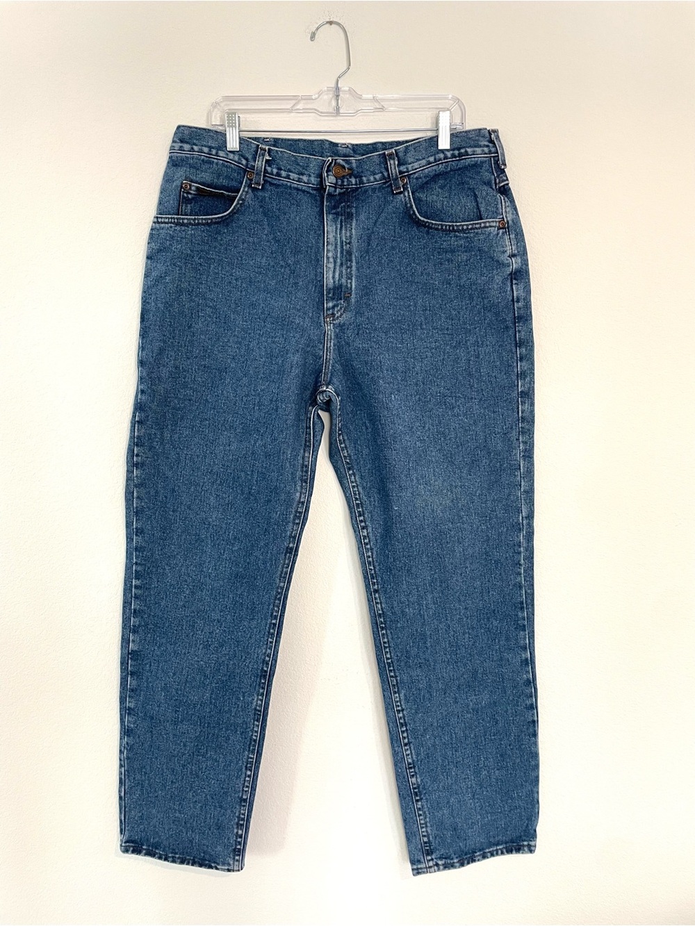 Vintage Lee USA Classic Men's 38x32 Blue Denim Jeans